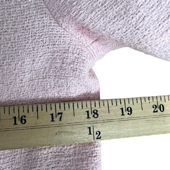 Zara Woman Pink Textured Open Front Tweed Coat With Fringe Trim Size Small - Picture 7 of 9